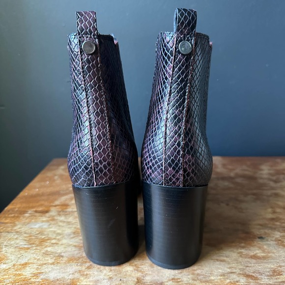 Marc Fisher Taline Leather Ankle Snakeskin Print Boots Size 8.5 - Picture 7 of 11